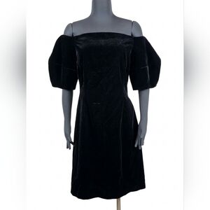 Jill Stuart Elegant Black Velvet Midi Dress